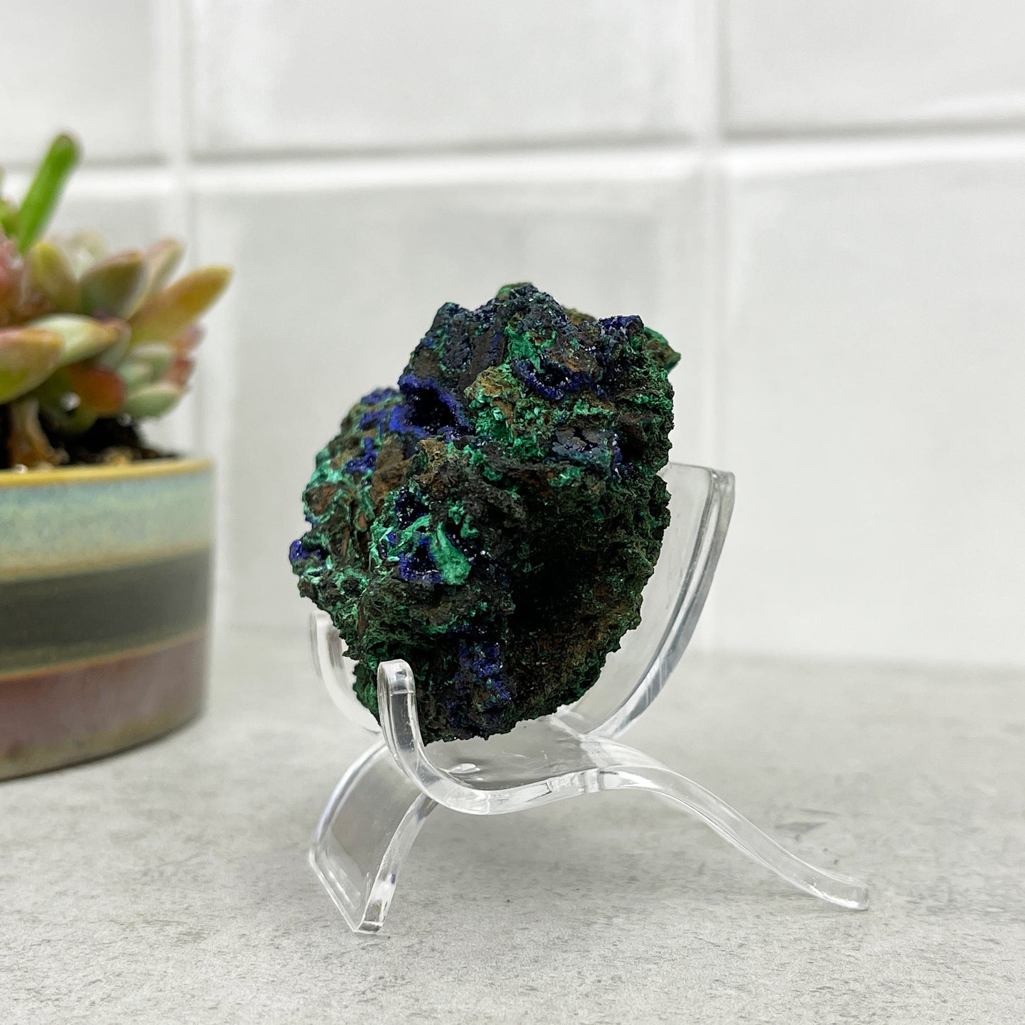 azurite and malachite natural specimen