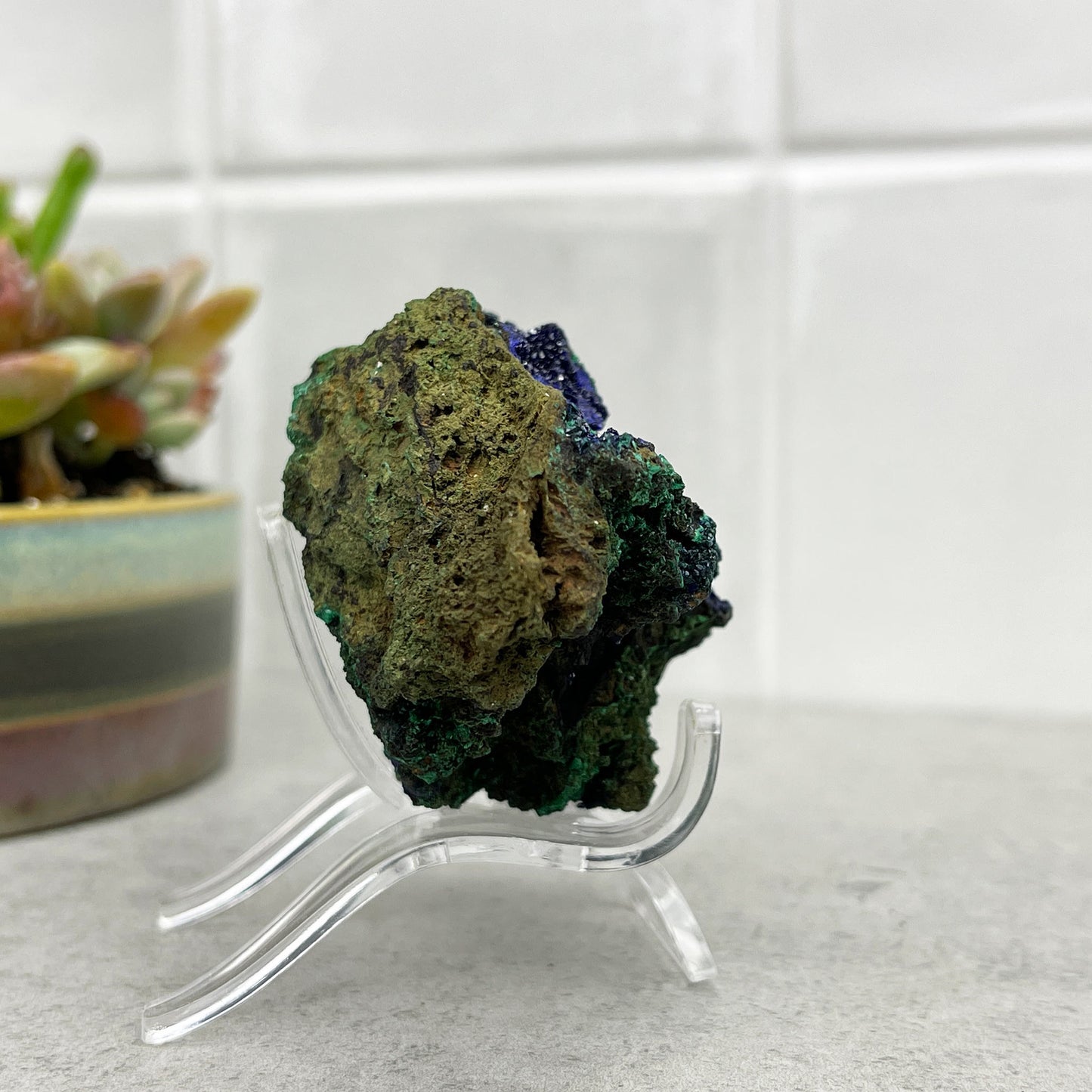 azurite and malachite natural specimen