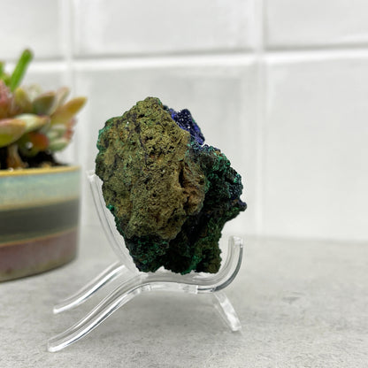 azurite and malachite natural specimen