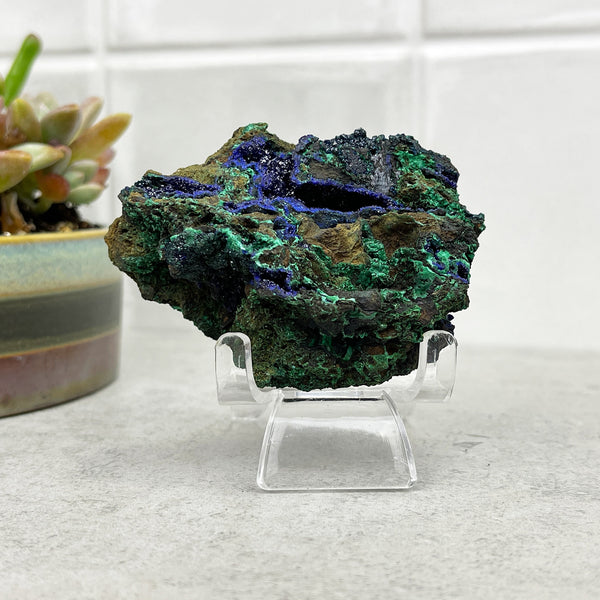 azurite and malachite natural specimen