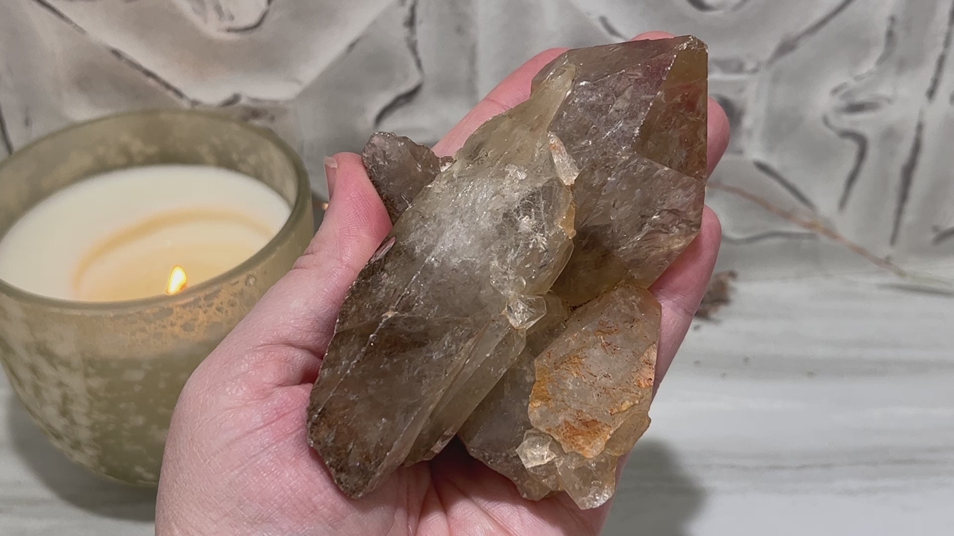 Natural Raw Citrine Crystal Cluster Point