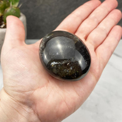 Polished Black Moonstone Palm Stones
