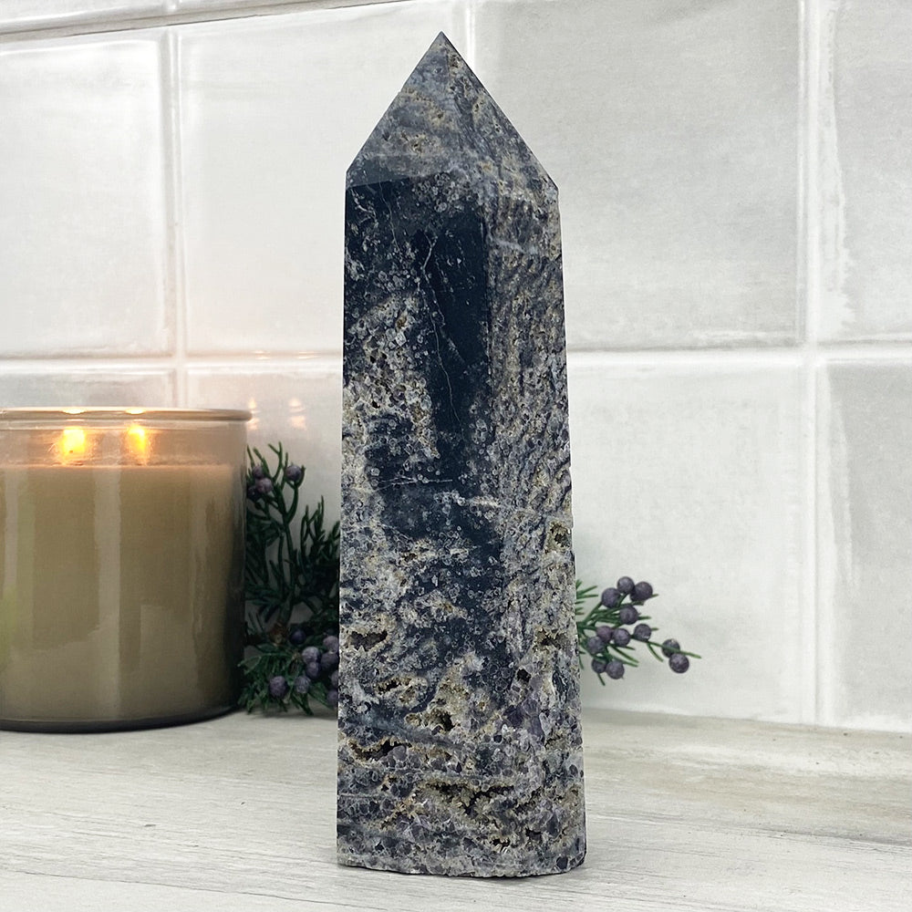 Polished Black Sphalerite Tower