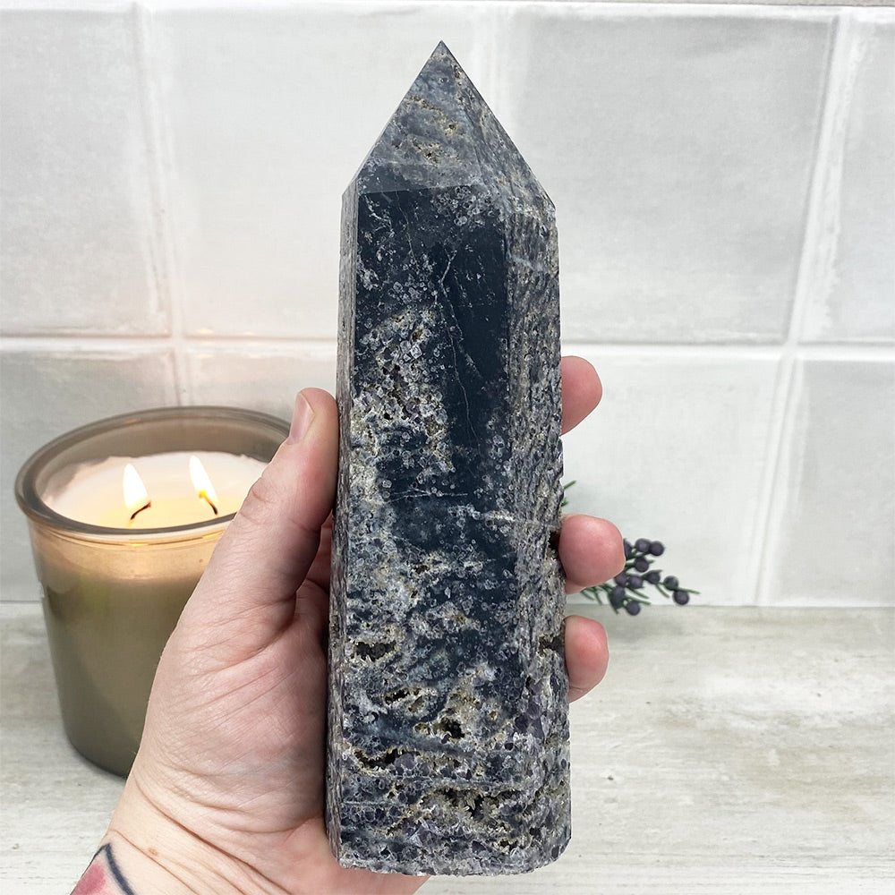 Polished Black Sphalerite Tower