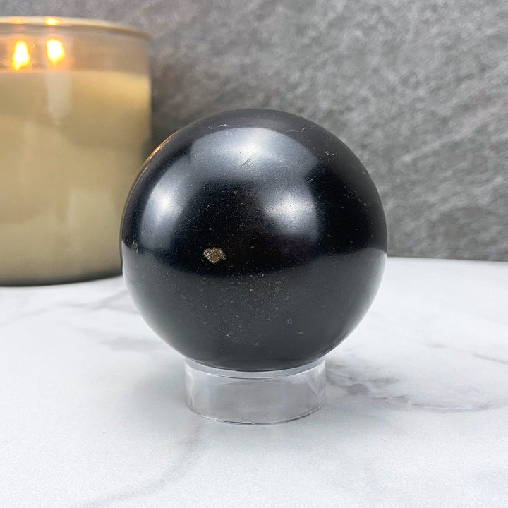 Polished Black Tourmaline Sphere