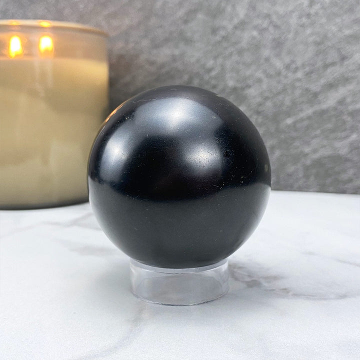 Polished Black Tourmaline Sphere