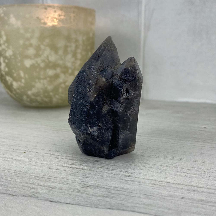 Rough Smoky Black Quartz Specimen Hedgehog Carving