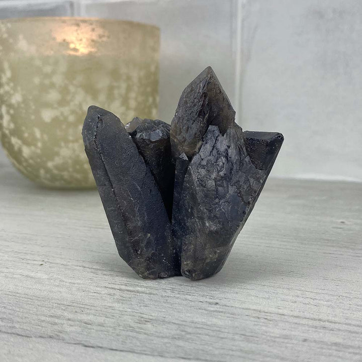 Rough Smoky Black Quartz Specimen Hedgehog Carving