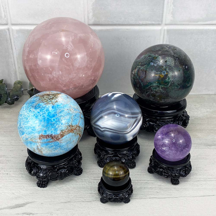 Black Ornate Sphere Holders