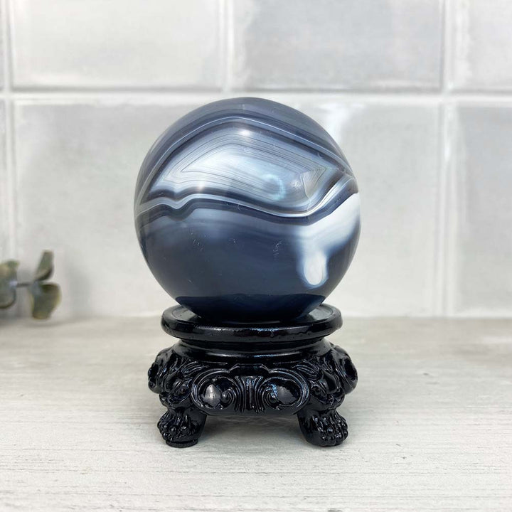 Black Ornate Sphere Holders