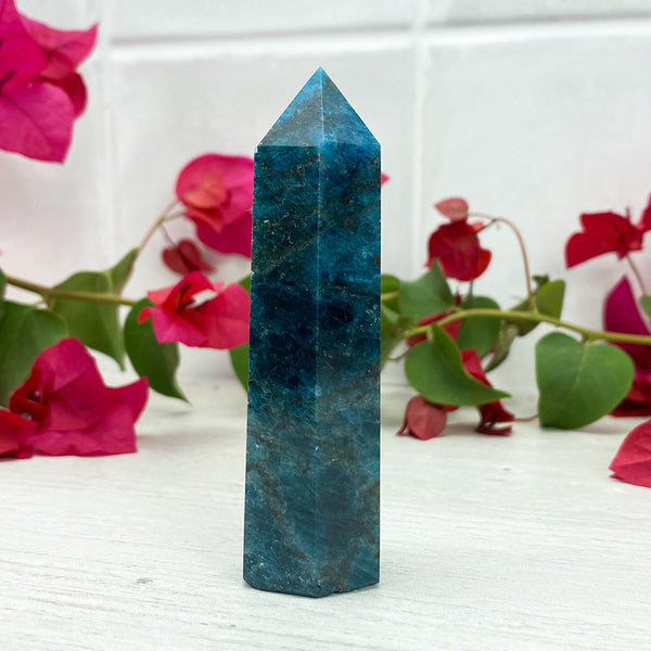 Polished Blue Apatite Tower