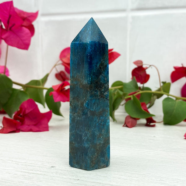 Polished Blue Apatite Tower