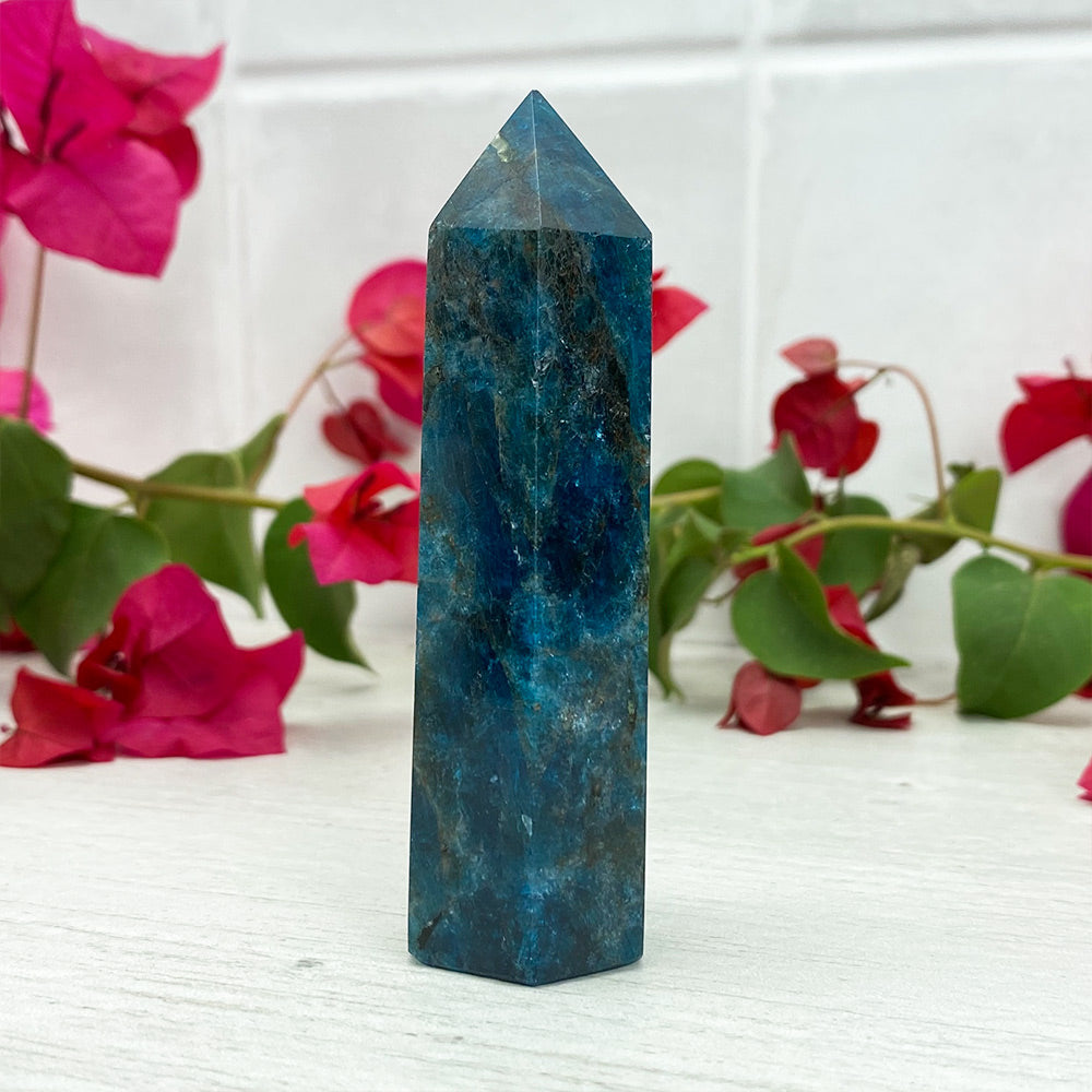Polished Blue Apatite Tower