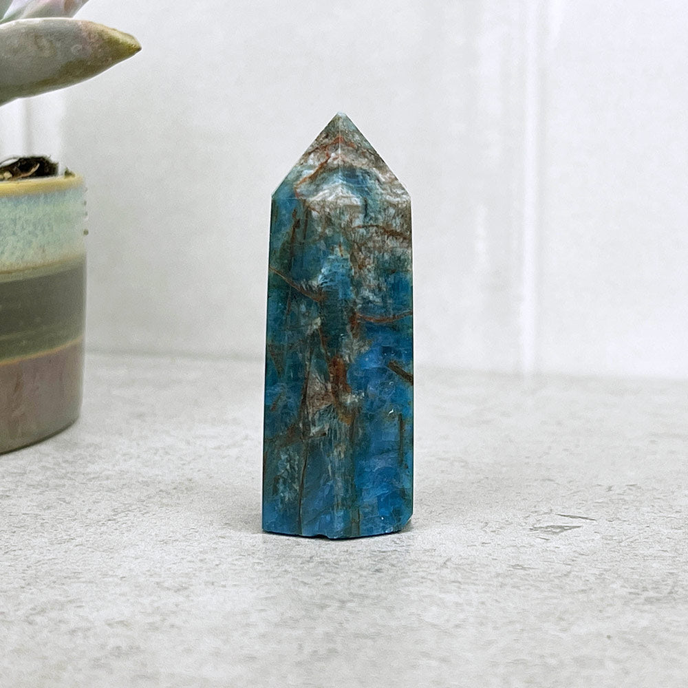 Polished Blue Apatite Tower
