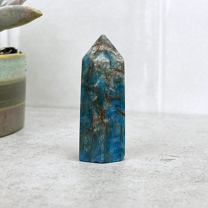 Polished Blue Apatite Tower