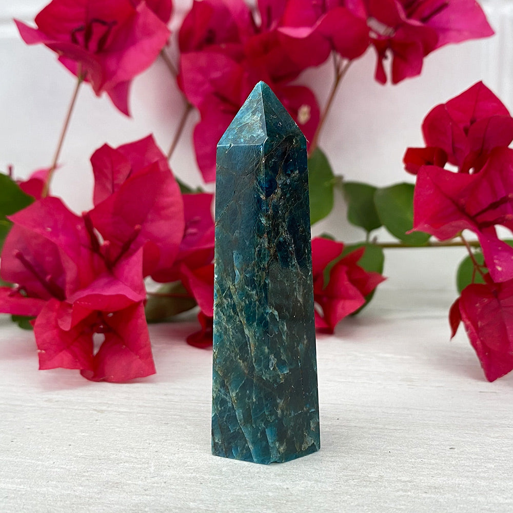 Polished Blue Apatite Tower