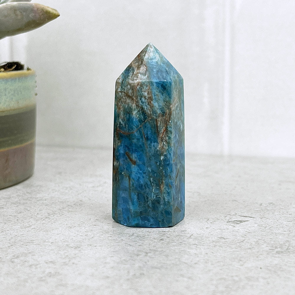Polished Blue Apatite Tower