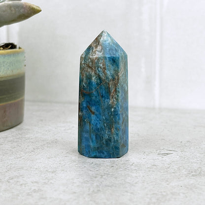 Polished Blue Apatite Tower