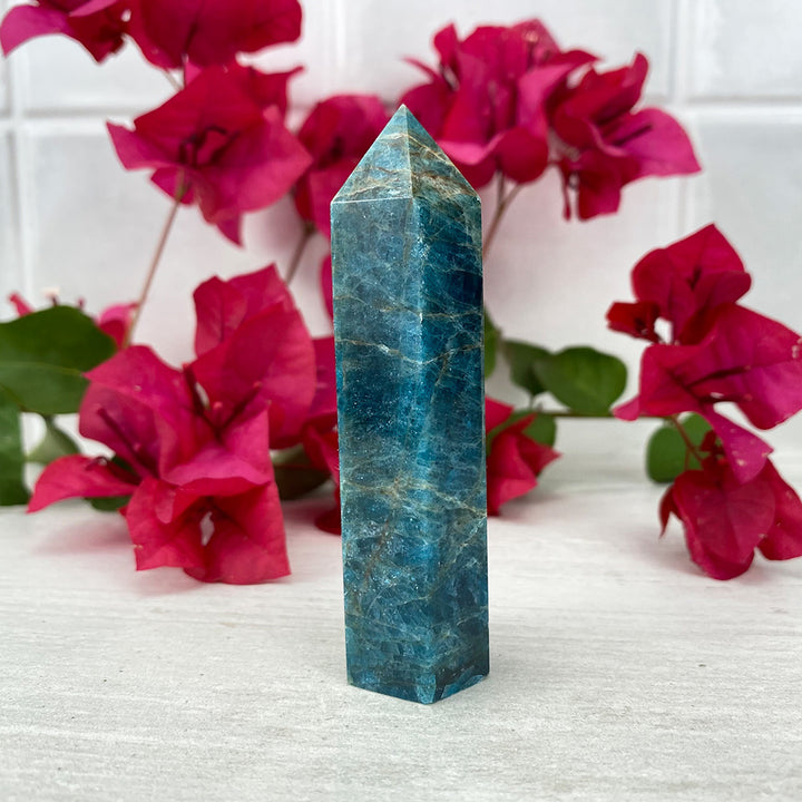 Polished Blue Apatite Tower