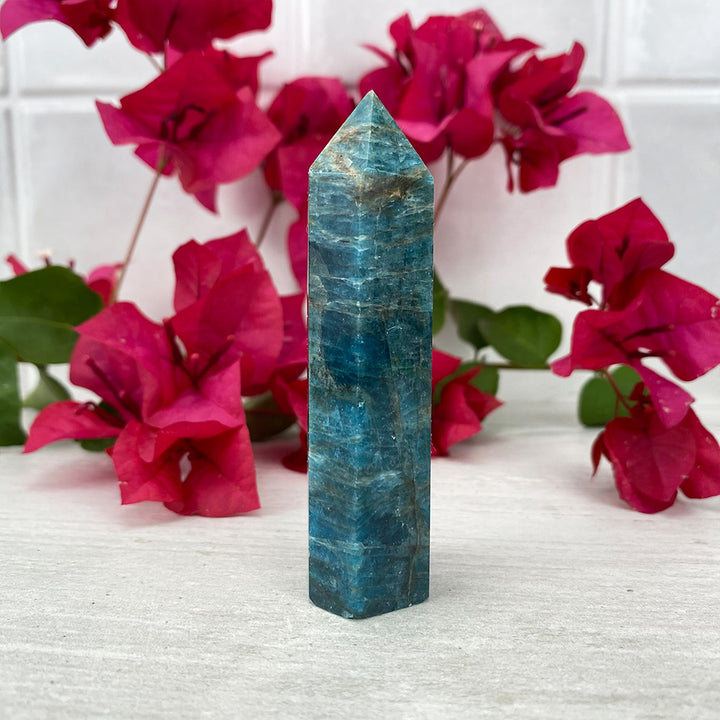 Polished Blue Apatite Tower