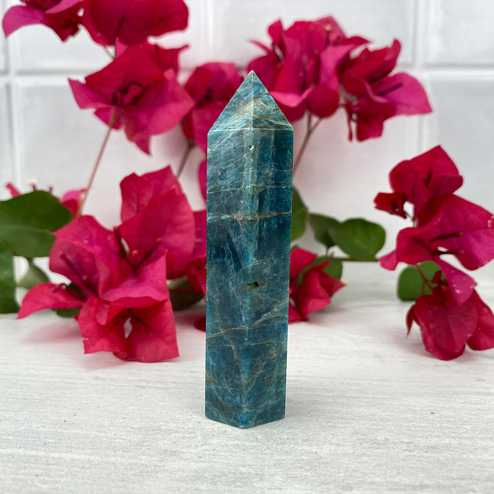 Polished Blue Apatite Tower