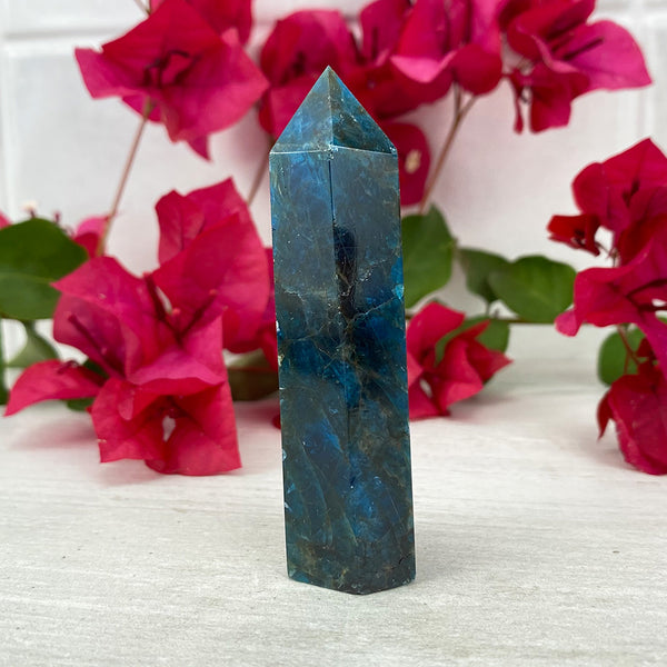 Polished Blue Apatite Tower