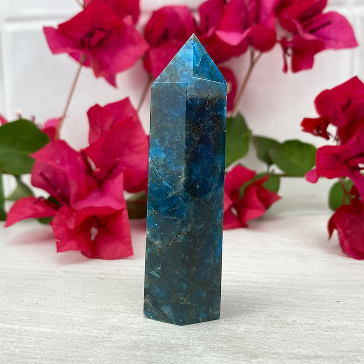 Polished Blue Apatite Tower