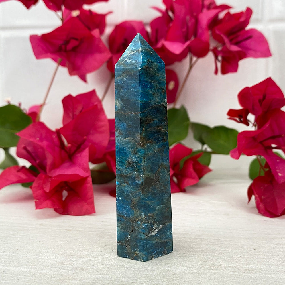 Polished Blue Apatite Tower