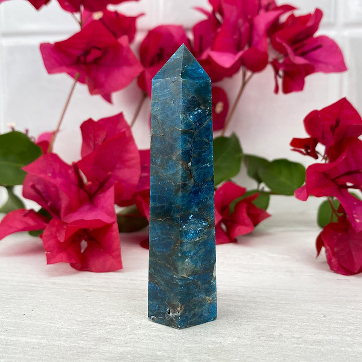 Polished Blue Apatite Tower