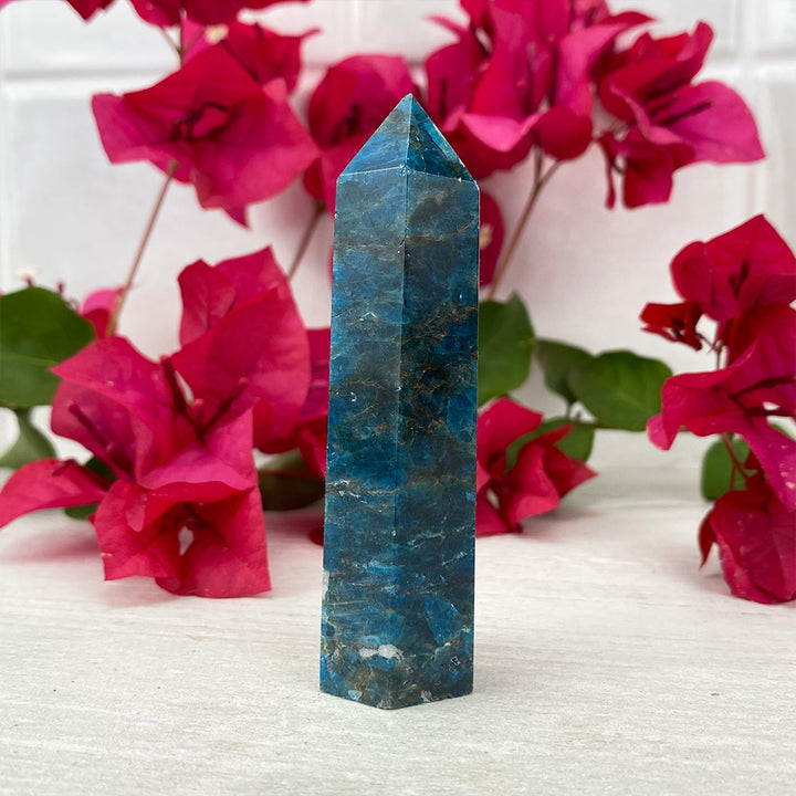 Polished Blue Apatite Tower