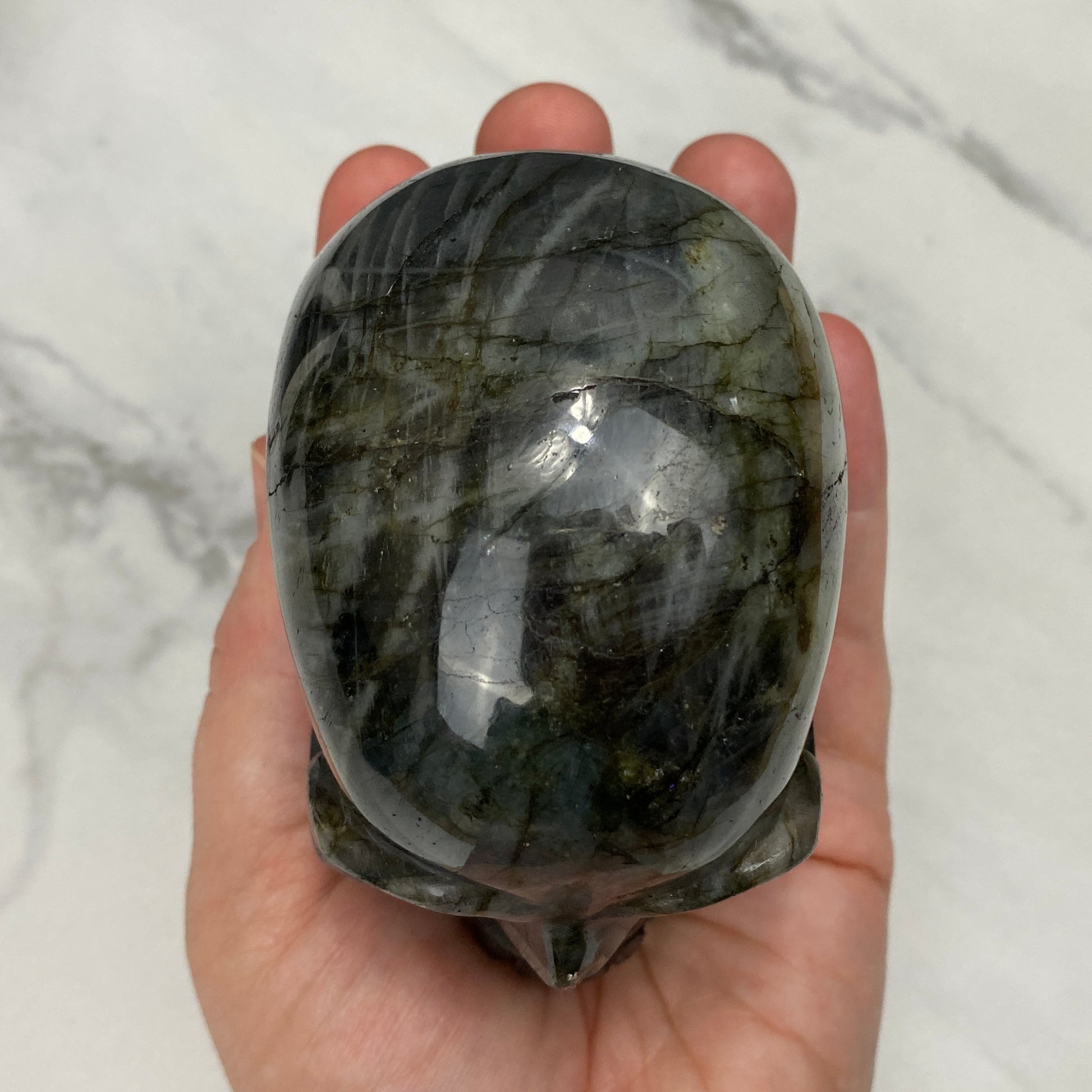  blue flash labradorite crystal skull carving
