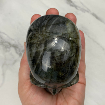  blue flash labradorite crystal skull carving