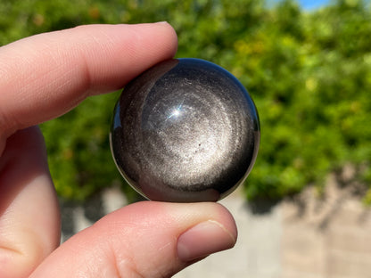 Silver Sheen Obsidian Sphere