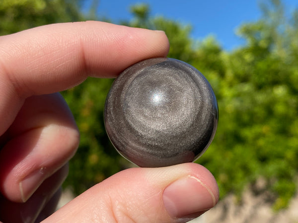 Silver Sheen Obsidian Sphere