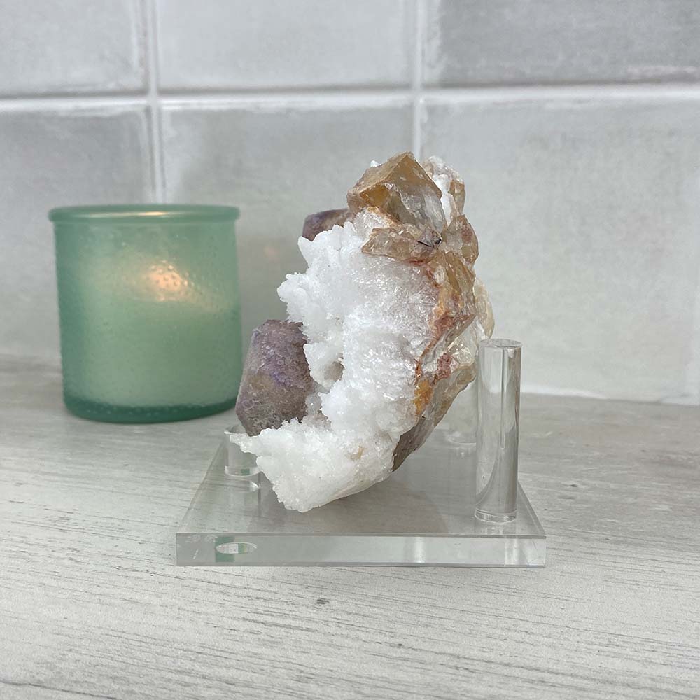 Calcite on Limonite Specimen