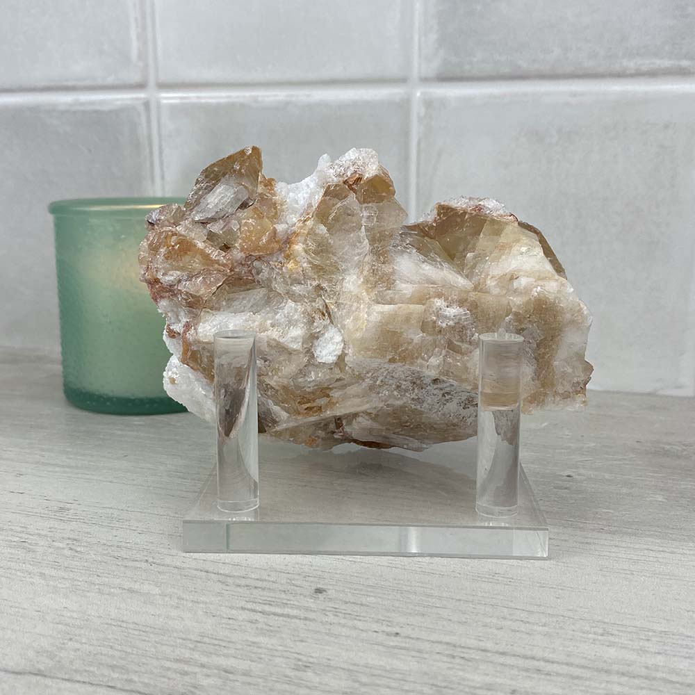 Calcite on Limonite Specimen