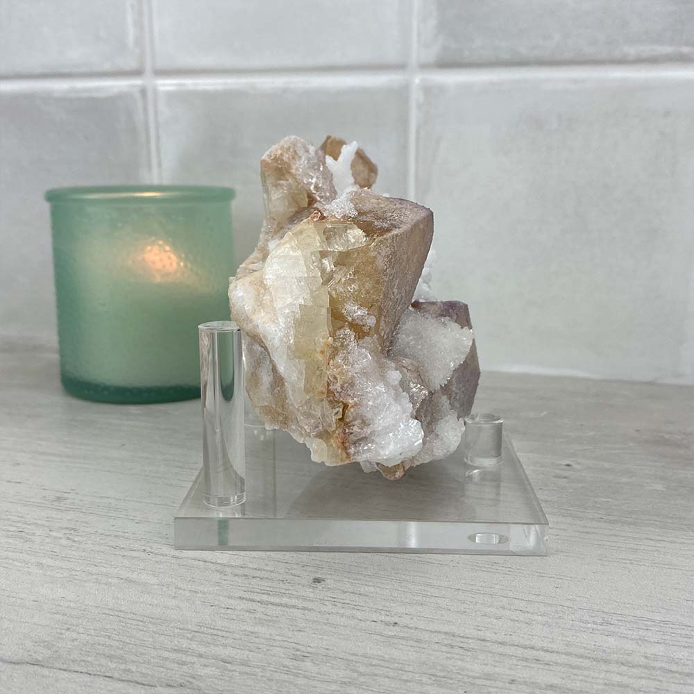 Calcite on Limonite Specimen