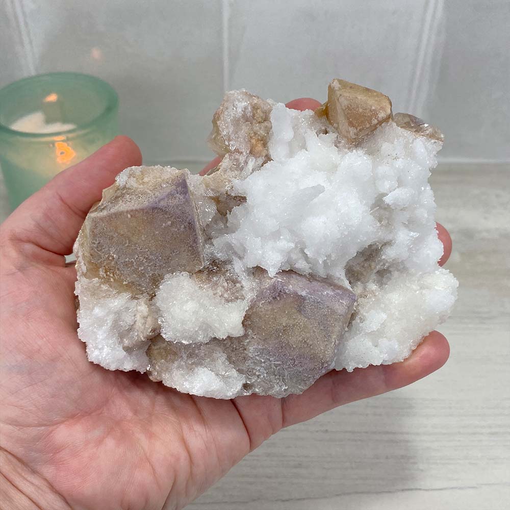 Calcite on Limonite Specimen