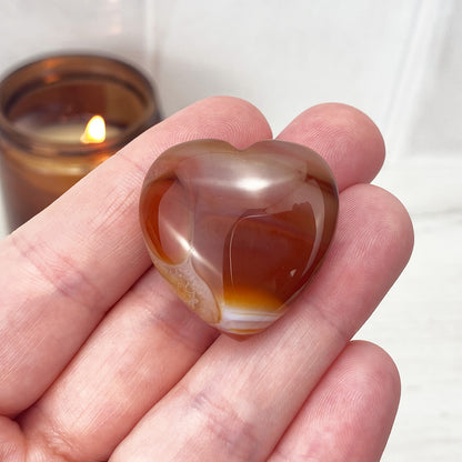 Polished Carnelian Agate Hearts