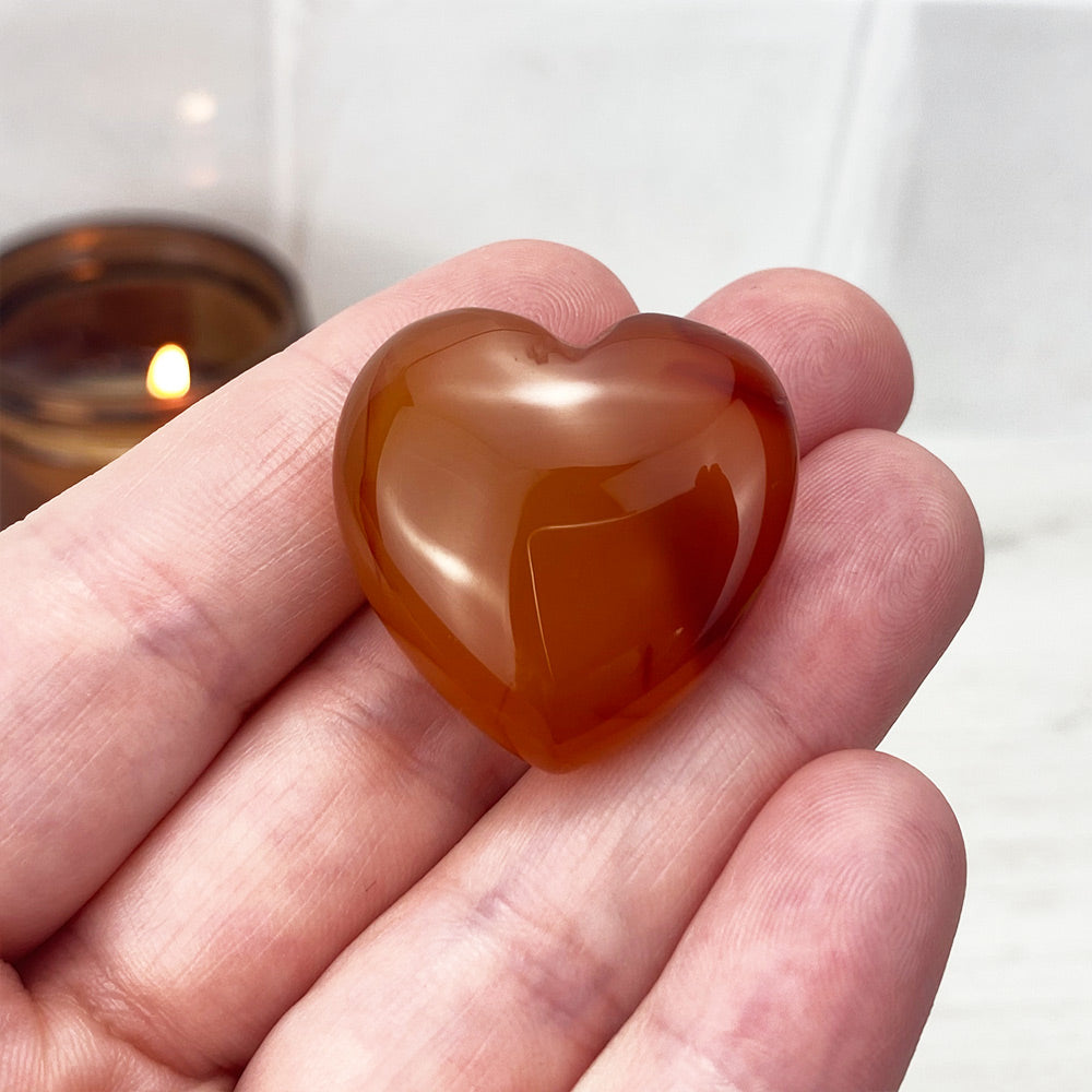 Polished Carnelian Agate Hearts