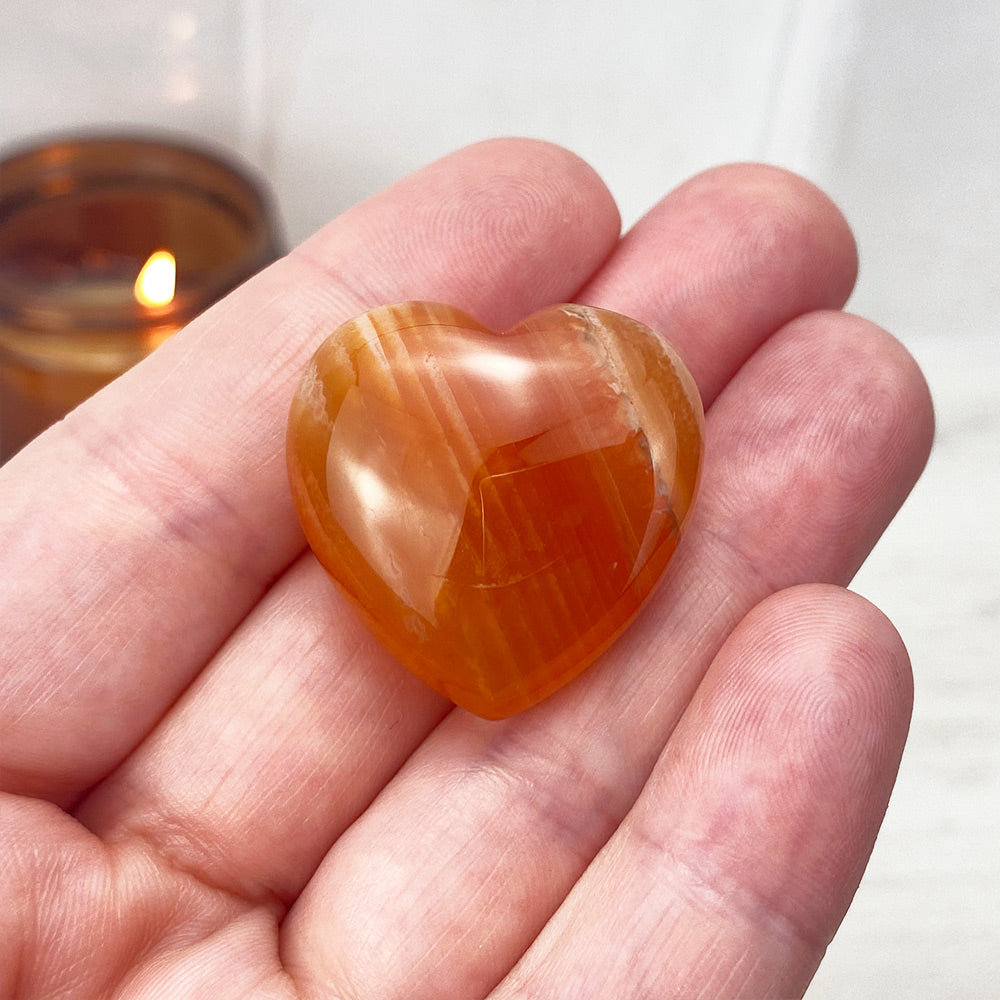 Polished Carnelian Agate Hearts