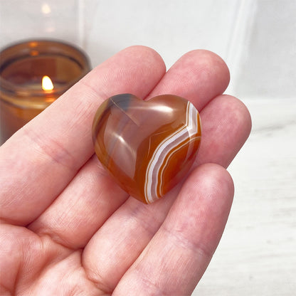 Polished Carnelian Agate Hearts
