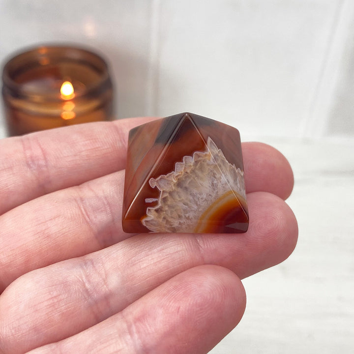 Polished Carnelian Pyramid Carvings