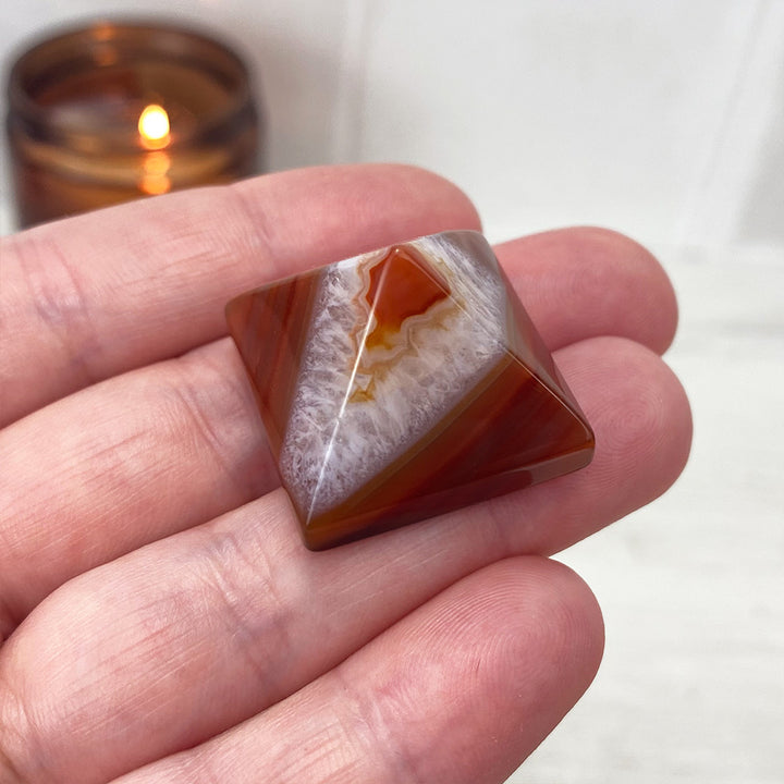 Polished Carnelian Pyramid Carvings