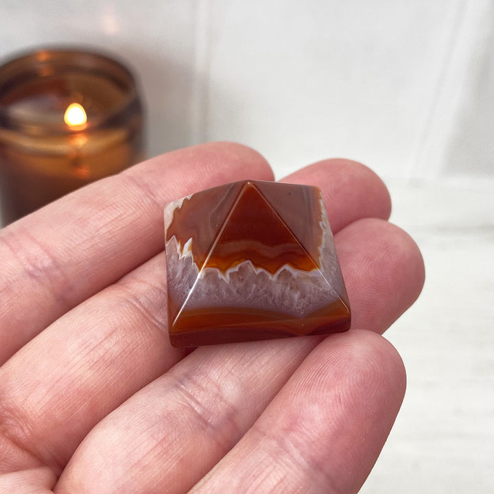 Polished Carnelian Pyramid Carvings