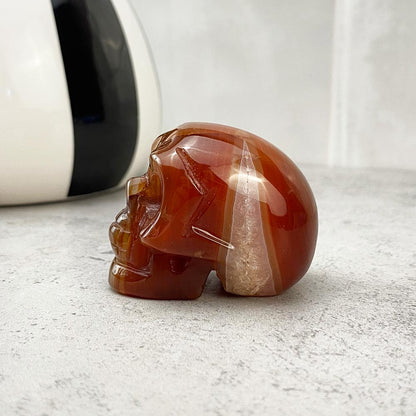 carnelian skull carving