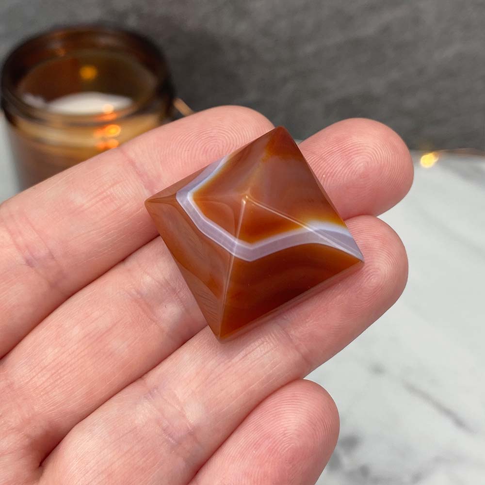 Polished Carnelian Pyramid Carvings