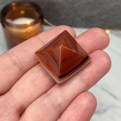 Polished Carnelian Pyramid Carvings