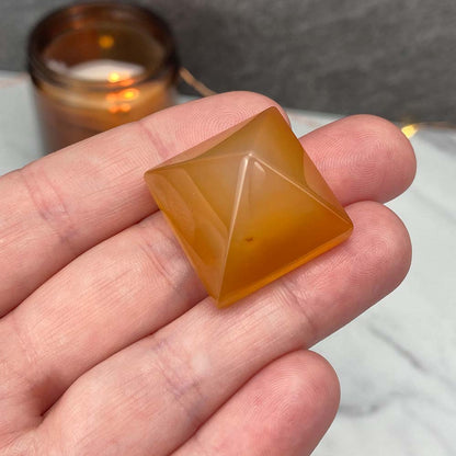 Polished Carnelian Pyramid Carvings