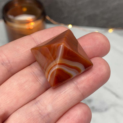 Polished Carnelian Pyramid Carvings